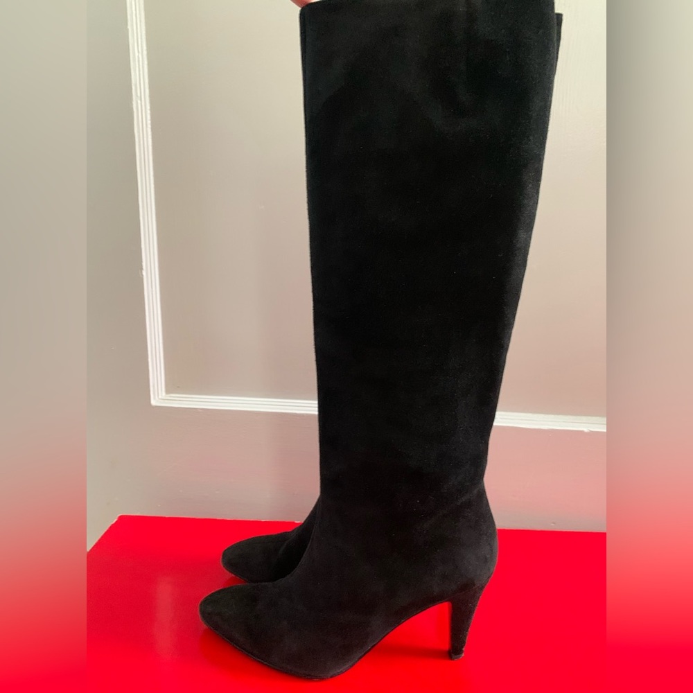 Sleek Black Suede Vintage Charles Jourdan Women's Boots.